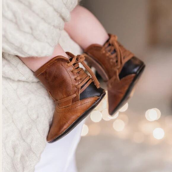 Freebird Baby Coal Leather Tall Western Boho Boots Size 0-3 Months in Brown NEW - Picture 2 of 10